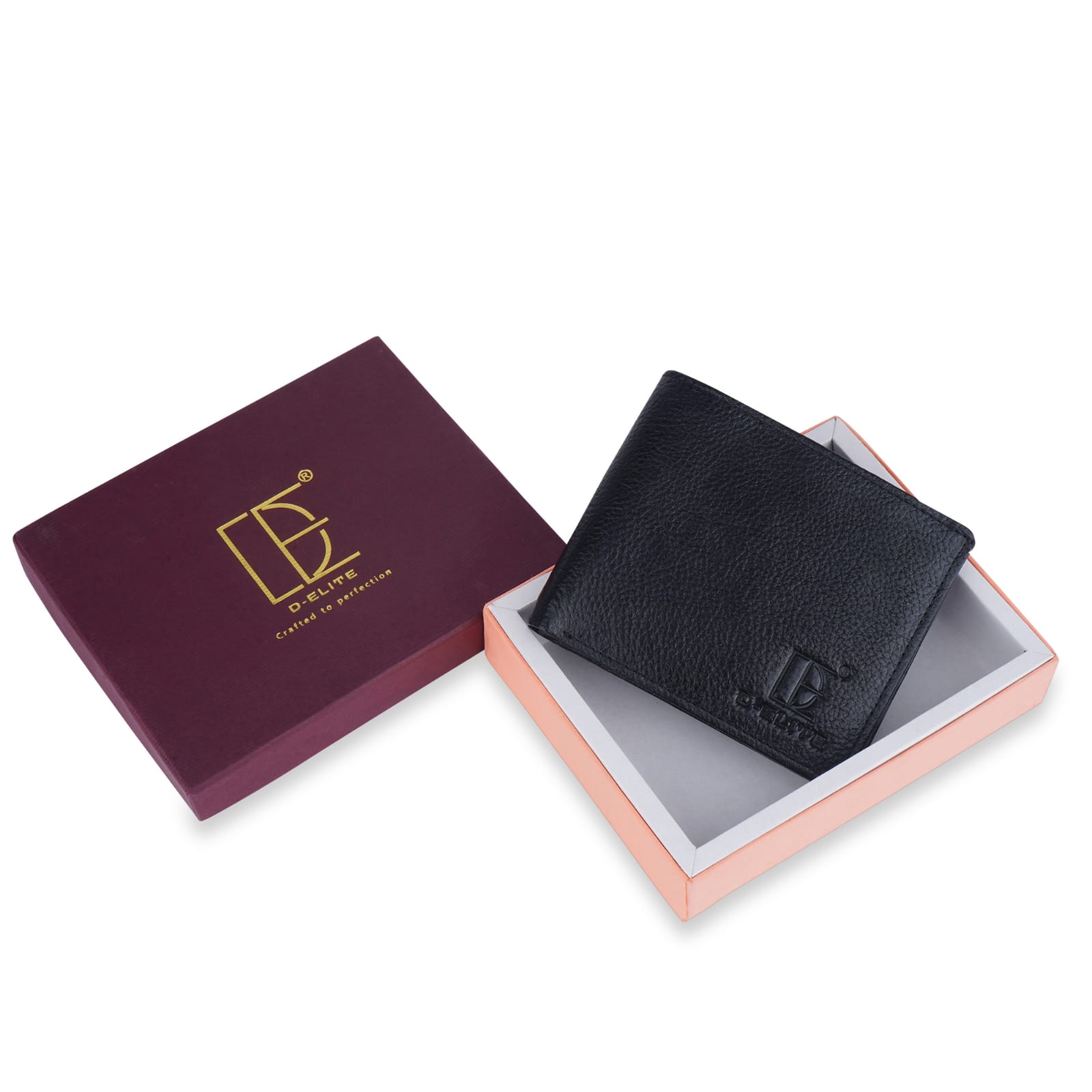 D-Elite Men Black Genuine Leather  Wallet